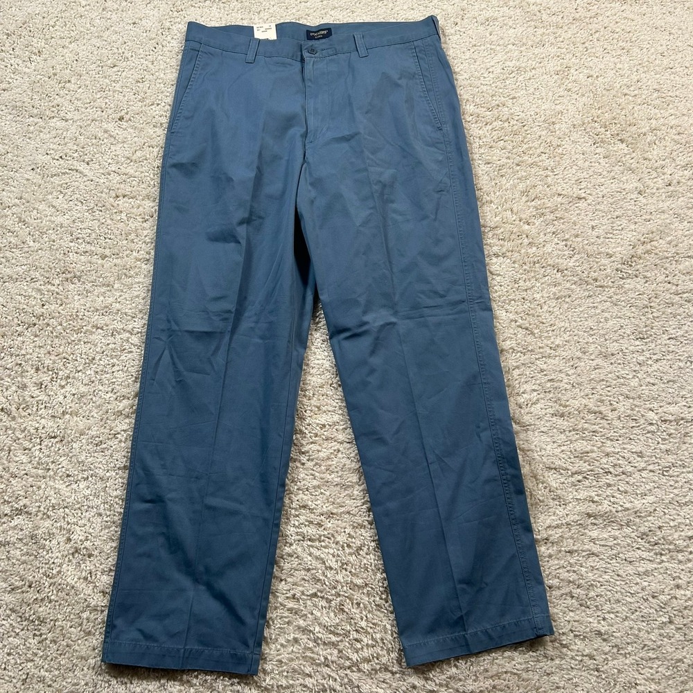 Dockers Khakis Pants 36x32 Blue 100% Cotton Straight Leg New with Tags NWT